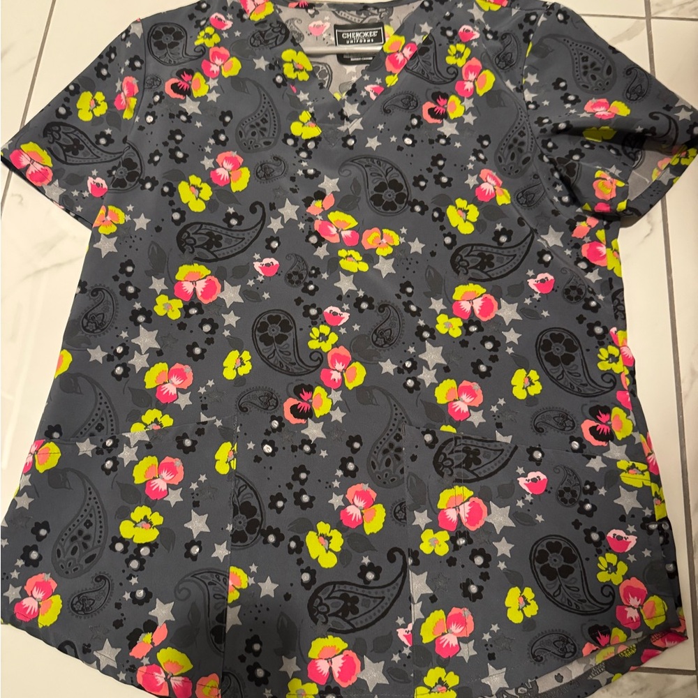Cherokee Women's Printed Scrub Top